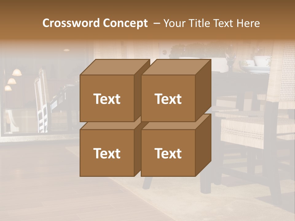 A Dining Room Table With Chairs And Plates On It PowerPoint Template