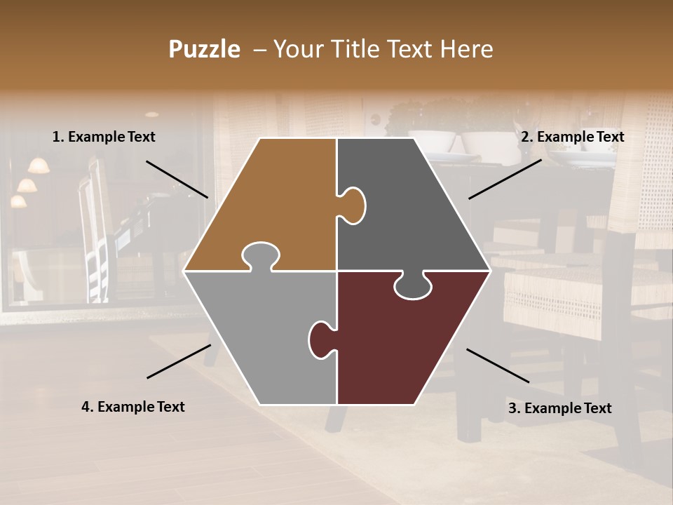 A Dining Room Table With Chairs And Plates On It PowerPoint Template