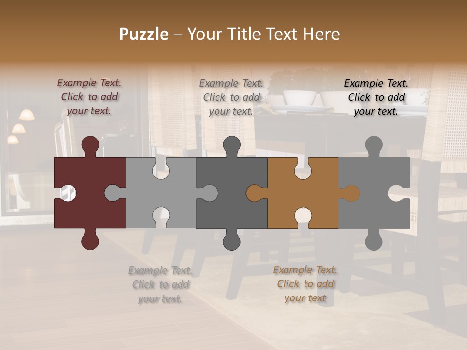 A Dining Room Table With Chairs And Plates On It PowerPoint Template