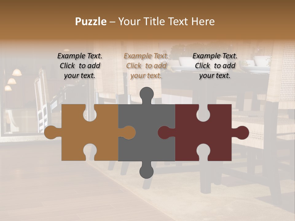 A Dining Room Table With Chairs And Plates On It PowerPoint Template