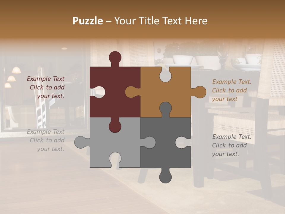 A Dining Room Table With Chairs And Plates On It PowerPoint Template