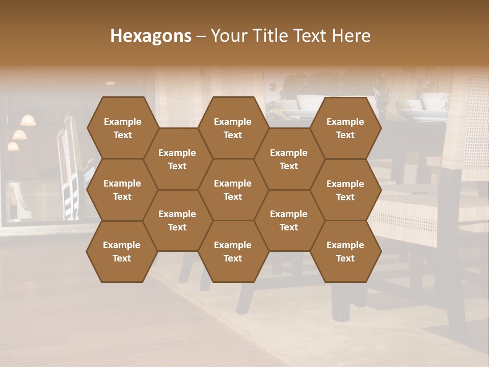 A Dining Room Table With Chairs And Plates On It PowerPoint Template