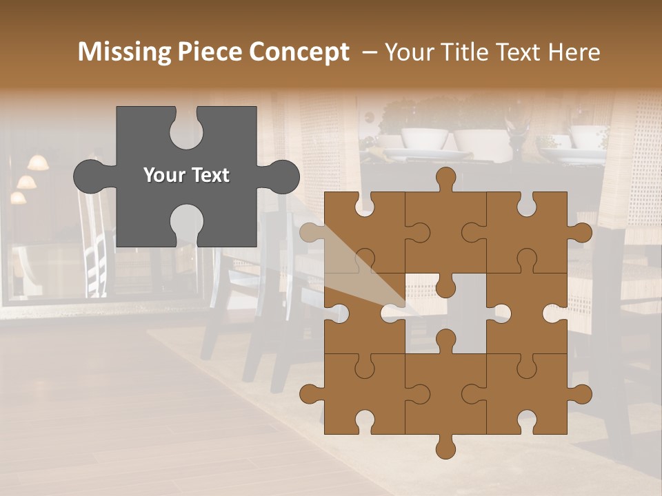 A Dining Room Table With Chairs And Plates On It PowerPoint Template