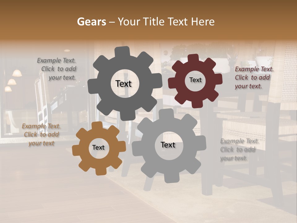 A Dining Room Table With Chairs And Plates On It PowerPoint Template