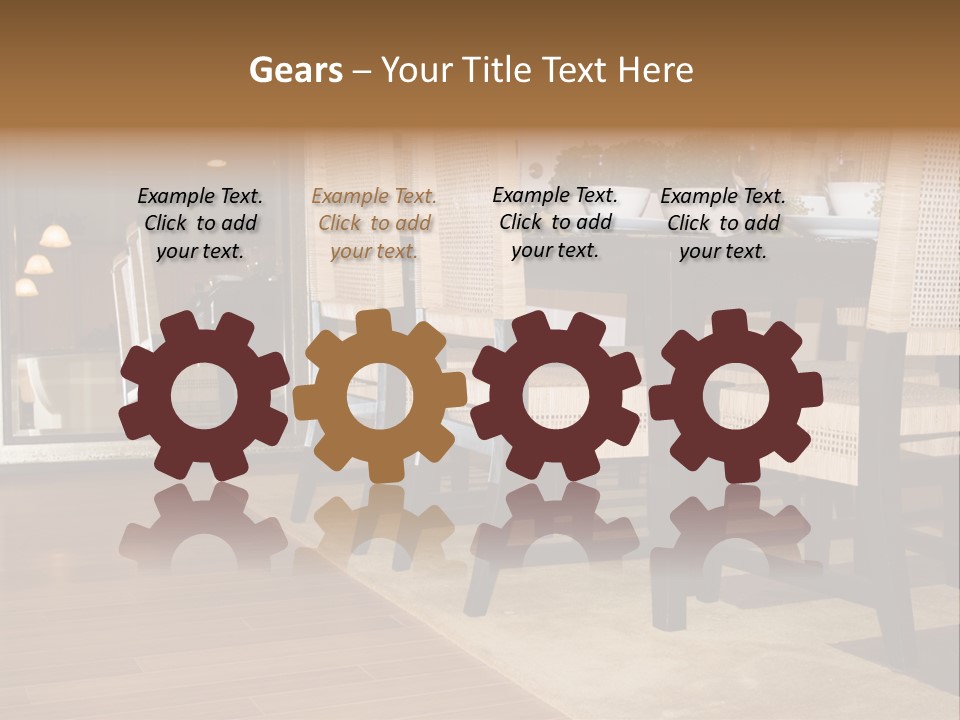 A Dining Room Table With Chairs And Plates On It PowerPoint Template