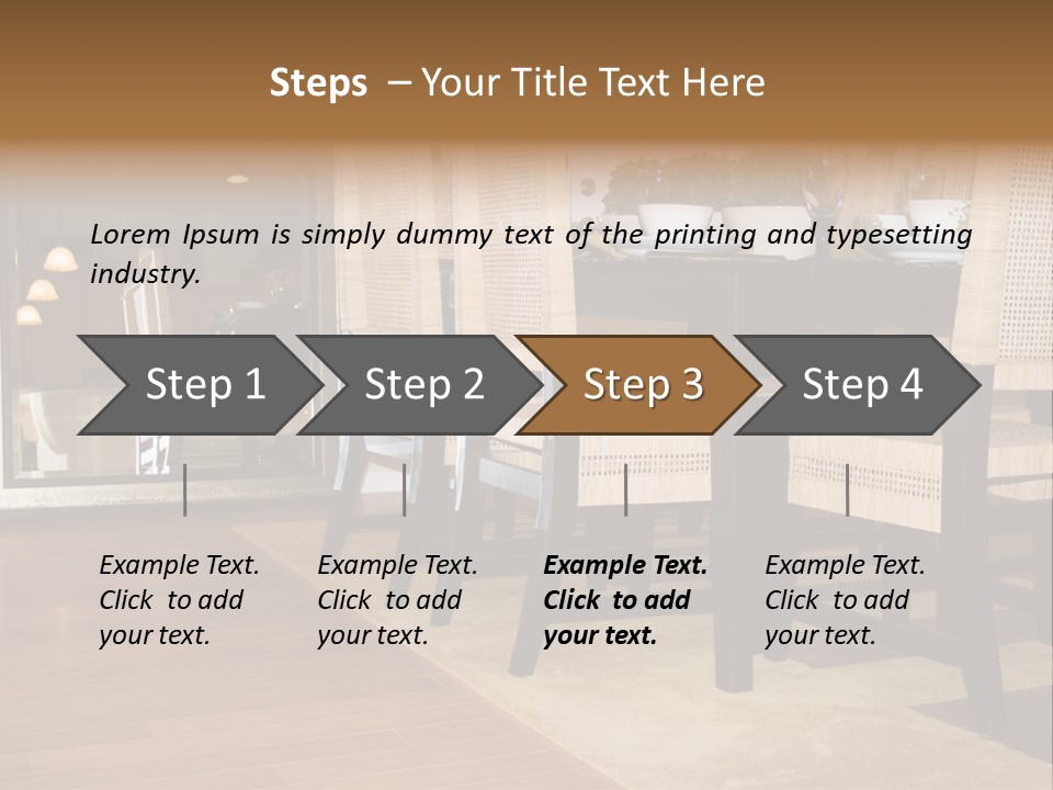 A Dining Room Table With Chairs And Plates On It PowerPoint Template