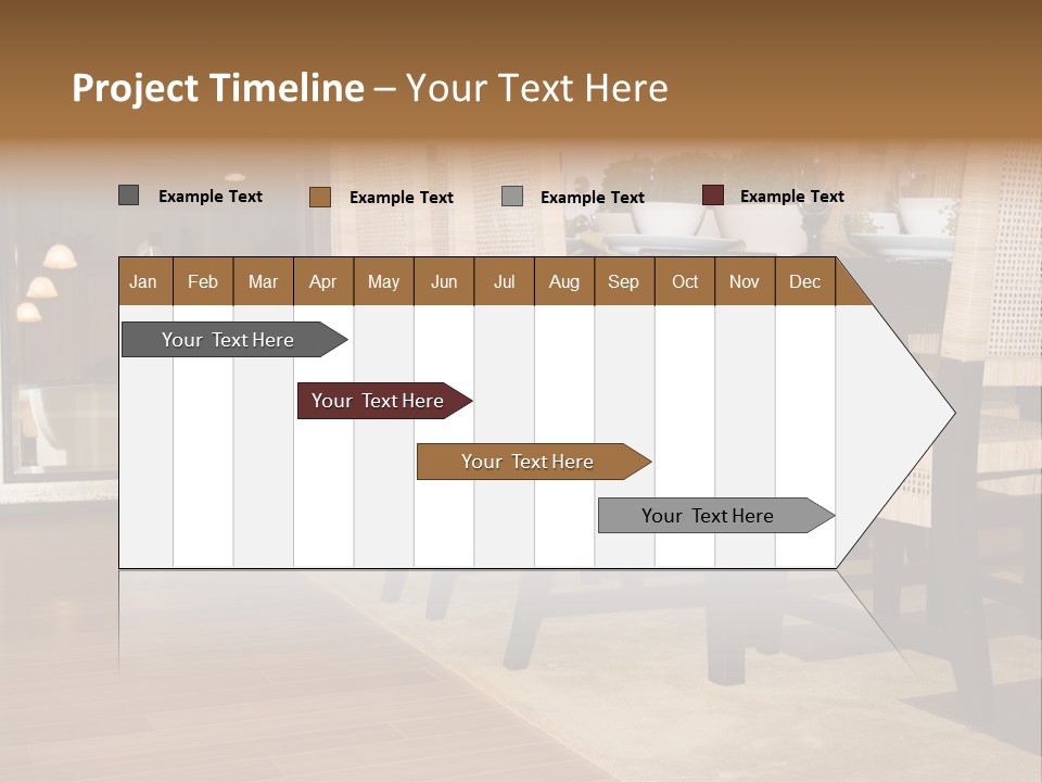 A Dining Room Table With Chairs And Plates On It PowerPoint Template