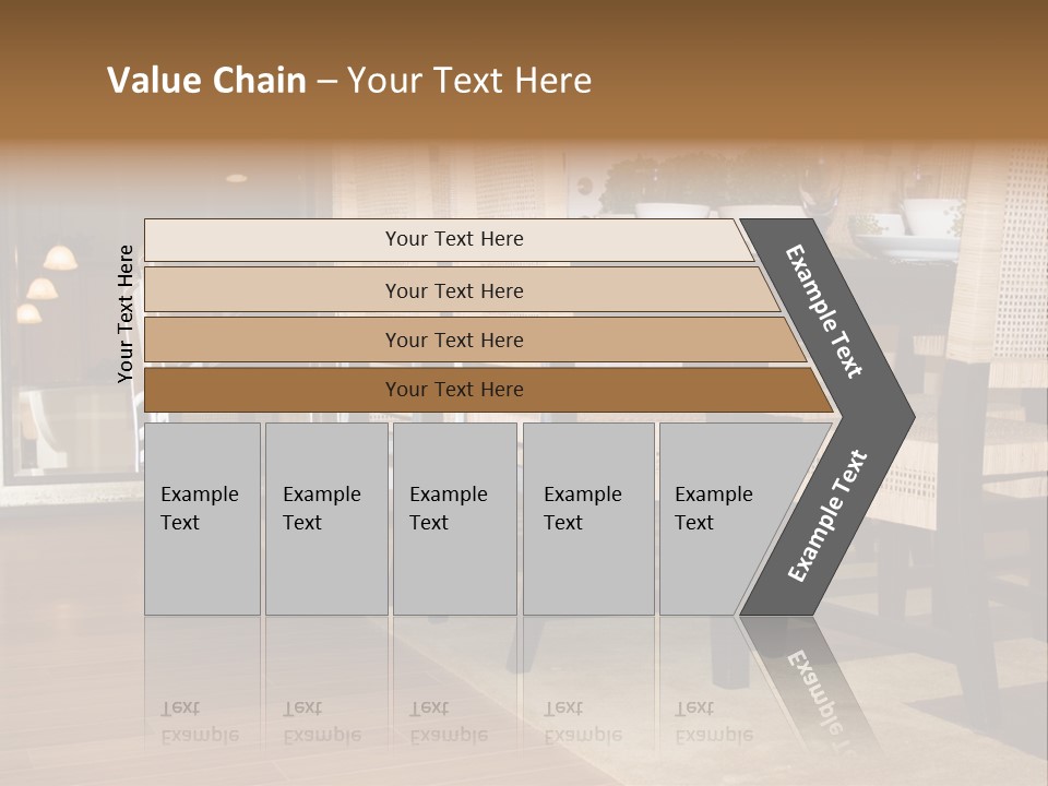 A Dining Room Table With Chairs And Plates On It PowerPoint Template