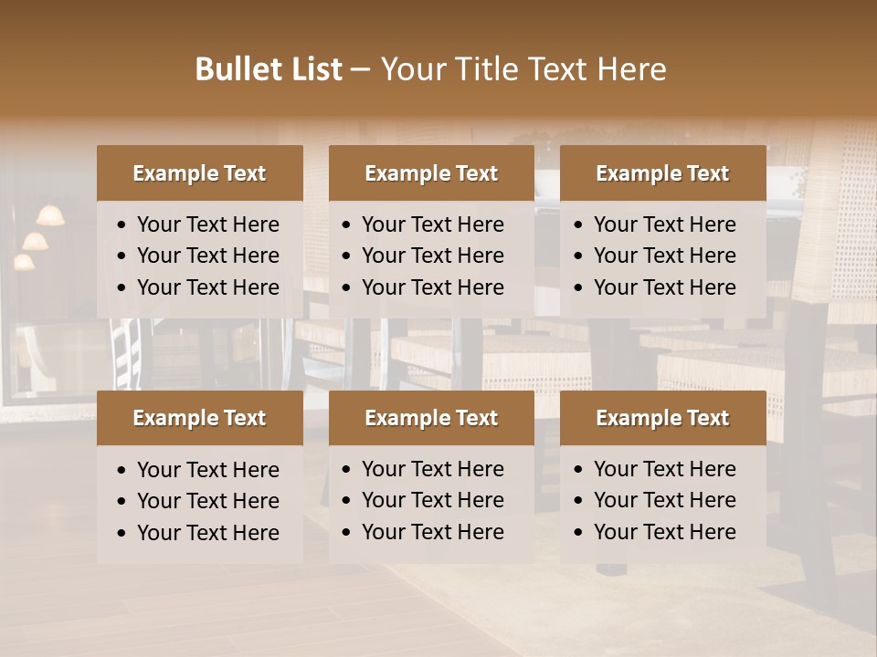 A Dining Room Table With Chairs And Plates On It PowerPoint Template