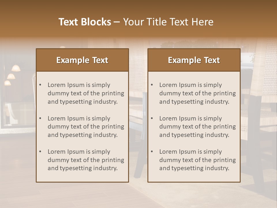A Dining Room Table With Chairs And Plates On It PowerPoint Template