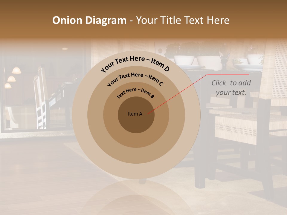 A Dining Room Table With Chairs And Plates On It PowerPoint Template