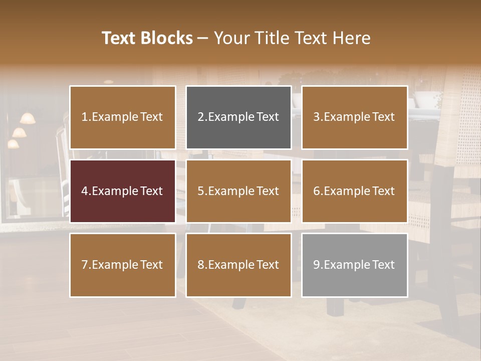 A Dining Room Table With Chairs And Plates On It PowerPoint Template