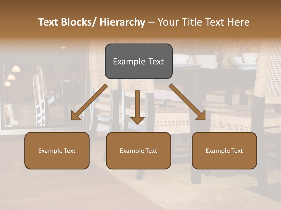 A Dining Room Table With Chairs And Plates On It PowerPoint Template