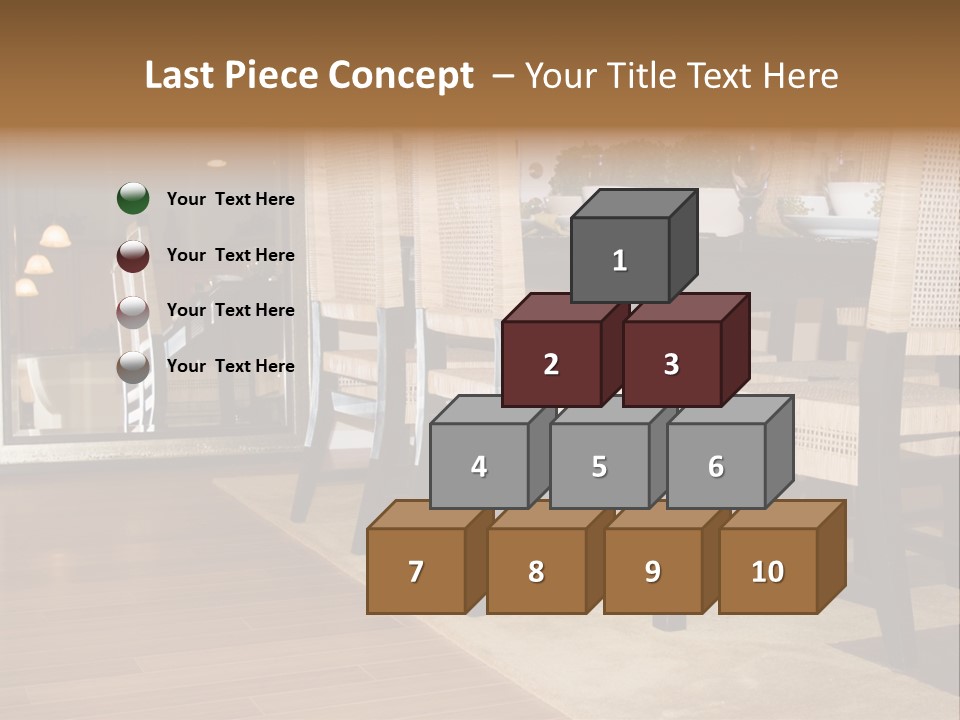 A Dining Room Table With Chairs And Plates On It PowerPoint Template
