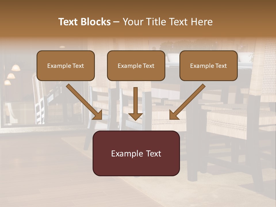 A Dining Room Table With Chairs And Plates On It PowerPoint Template