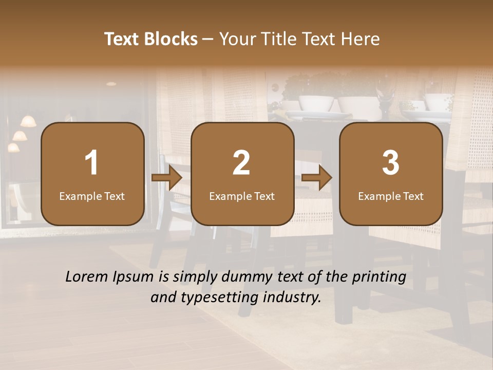 A Dining Room Table With Chairs And Plates On It PowerPoint Template