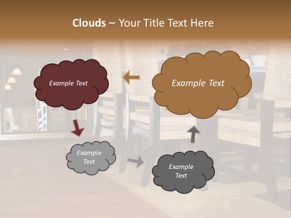 A Dining Room Table With Chairs And Plates On It PowerPoint Template