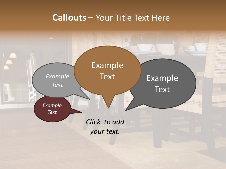 A Dining Room Table With Chairs And Plates On It PowerPoint Template