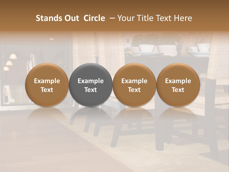 A Dining Room Table With Chairs And Plates On It PowerPoint Template