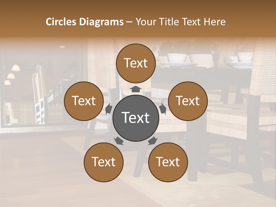 A Dining Room Table With Chairs And Plates On It PowerPoint Template