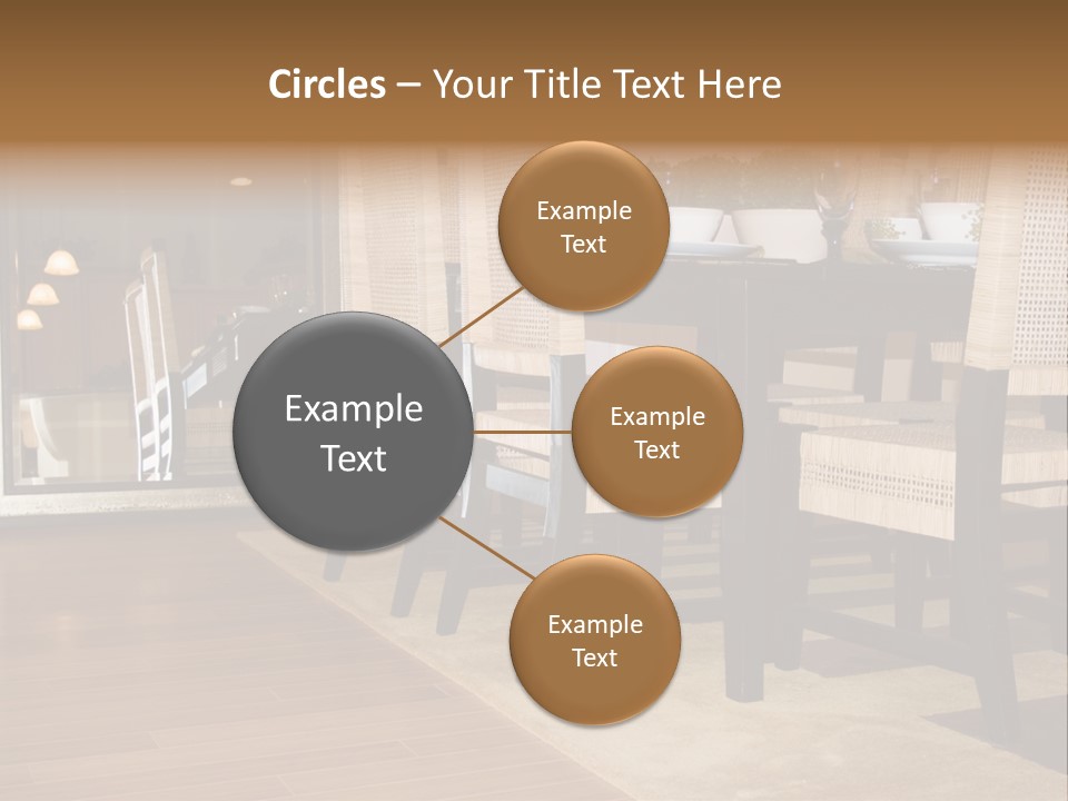 A Dining Room Table With Chairs And Plates On It PowerPoint Template