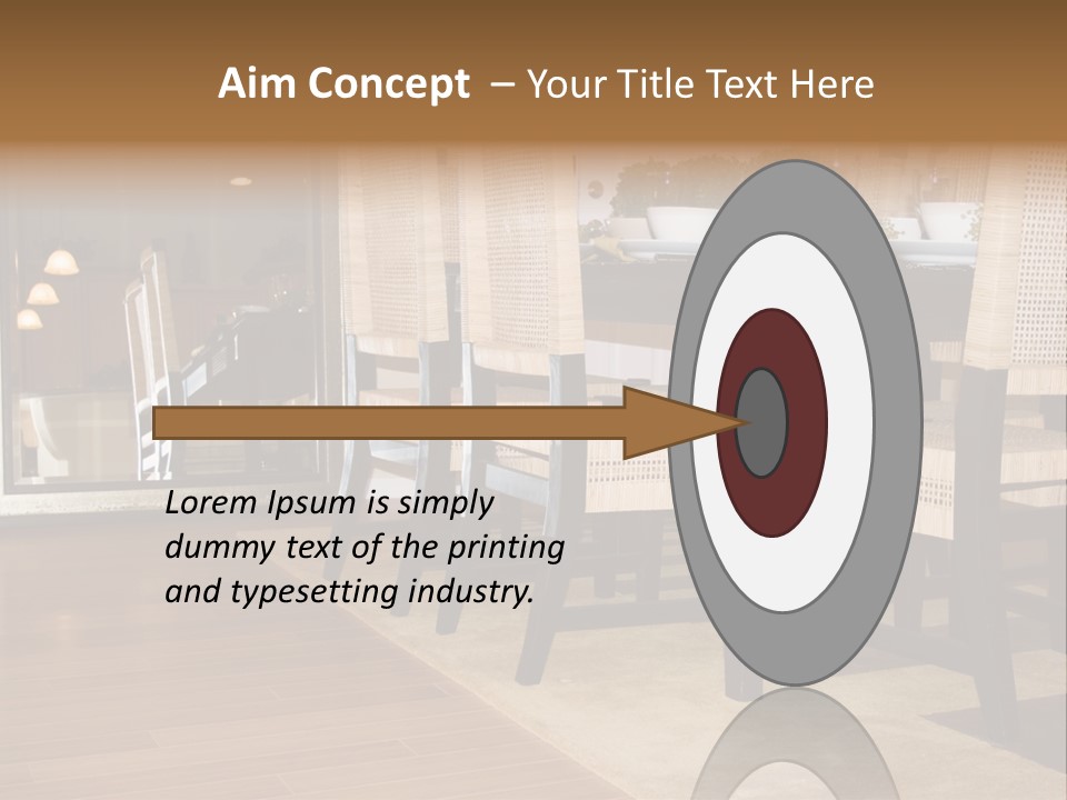 A Dining Room Table With Chairs And Plates On It PowerPoint Template