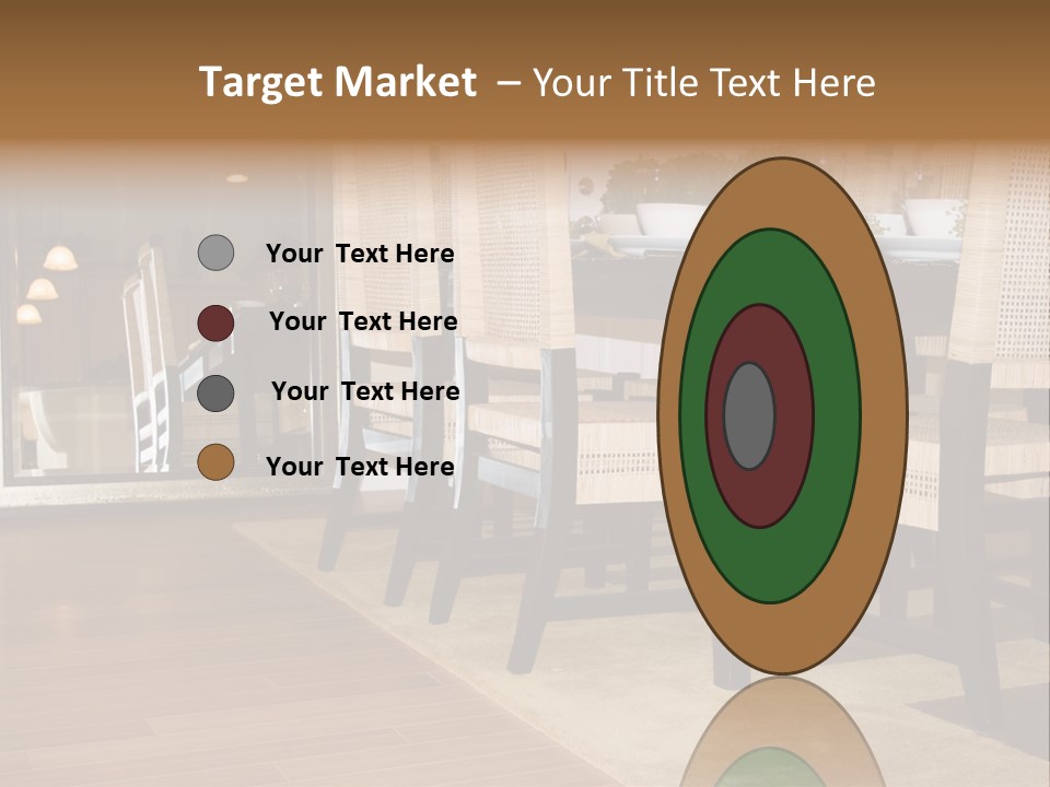 A Dining Room Table With Chairs And Plates On It PowerPoint Template