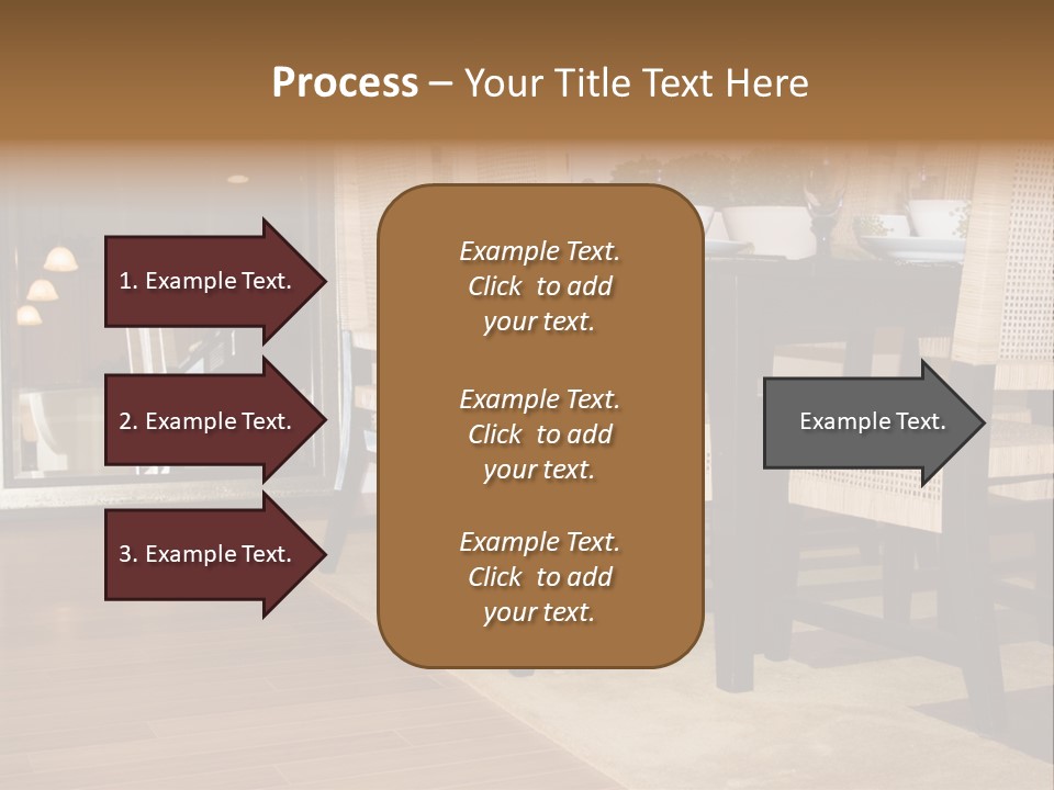 A Dining Room Table With Chairs And Plates On It PowerPoint Template