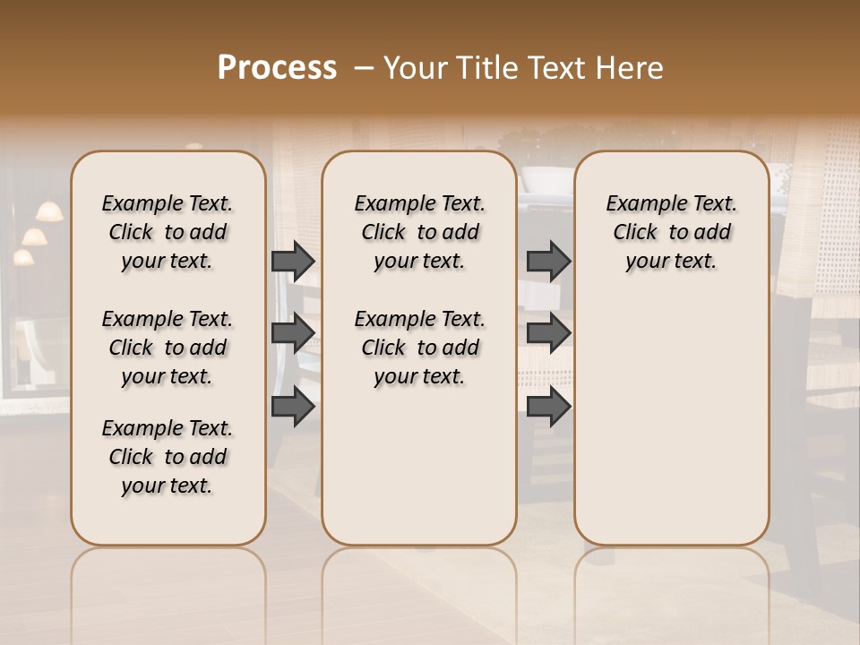 A Dining Room Table With Chairs And Plates On It PowerPoint Template