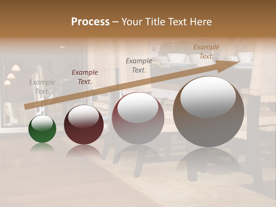A Dining Room Table With Chairs And Plates On It PowerPoint Template