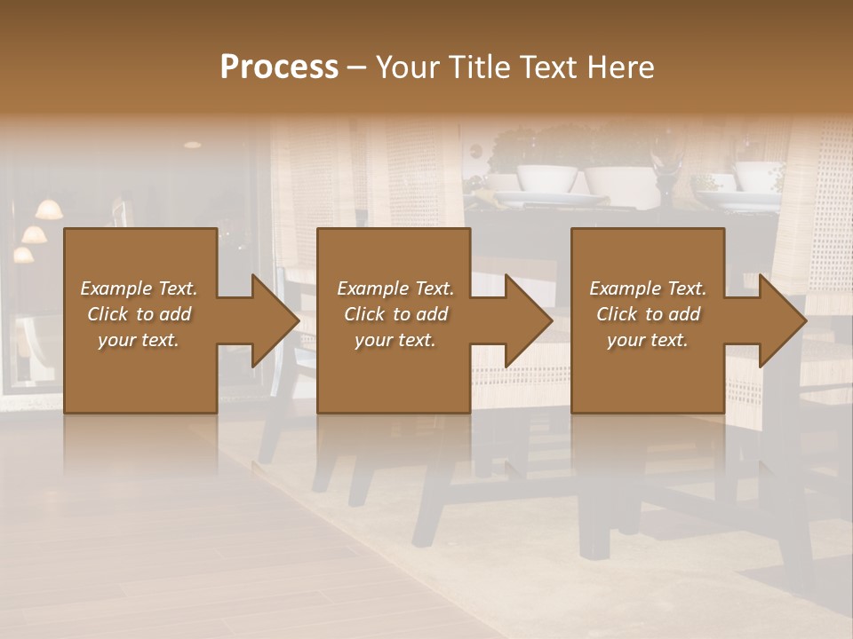A Dining Room Table With Chairs And Plates On It PowerPoint Template