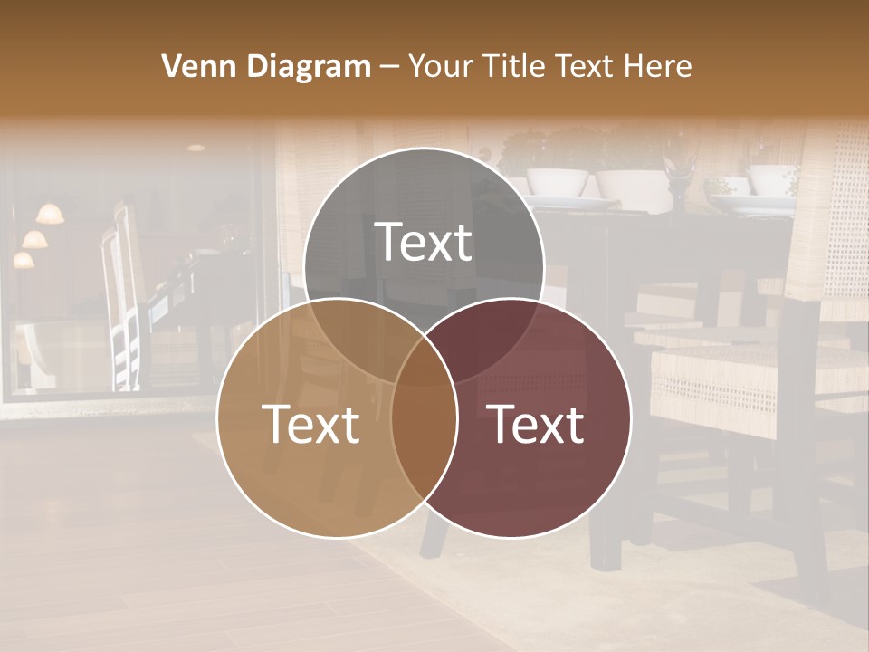 A Dining Room Table With Chairs And Plates On It PowerPoint Template
