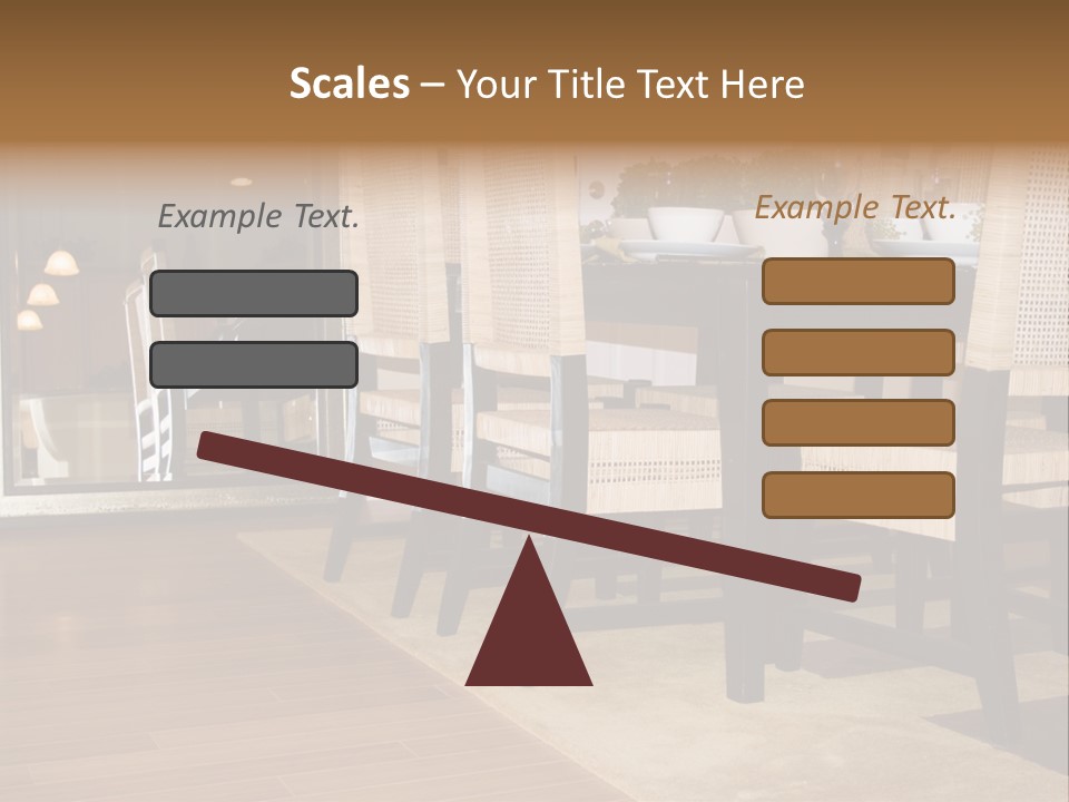 A Dining Room Table With Chairs And Plates On It PowerPoint Template