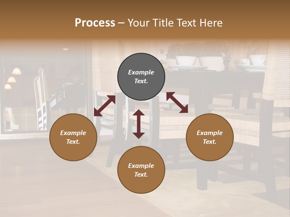 A Dining Room Table With Chairs And Plates On It PowerPoint Template