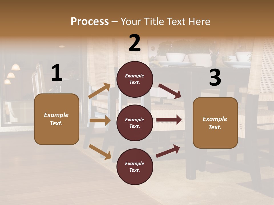 A Dining Room Table With Chairs And Plates On It PowerPoint Template
