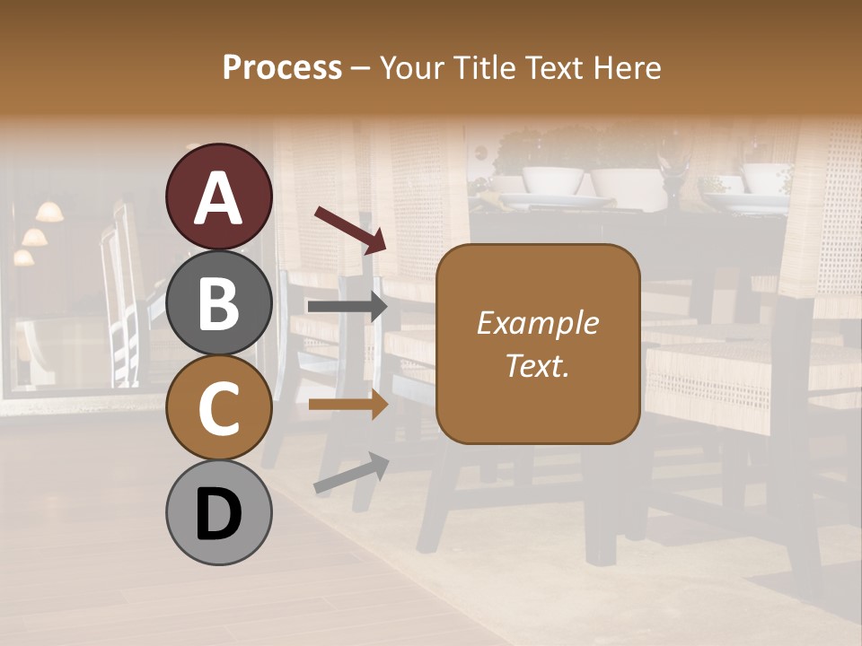 A Dining Room Table With Chairs And Plates On It PowerPoint Template