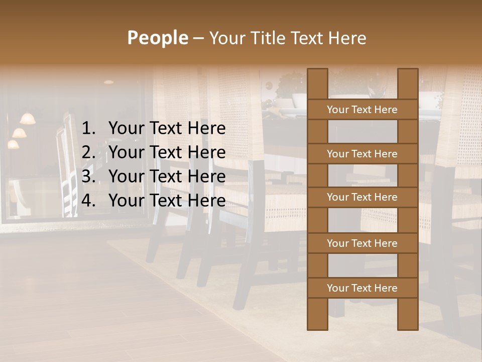A Dining Room Table With Chairs And Plates On It PowerPoint Template