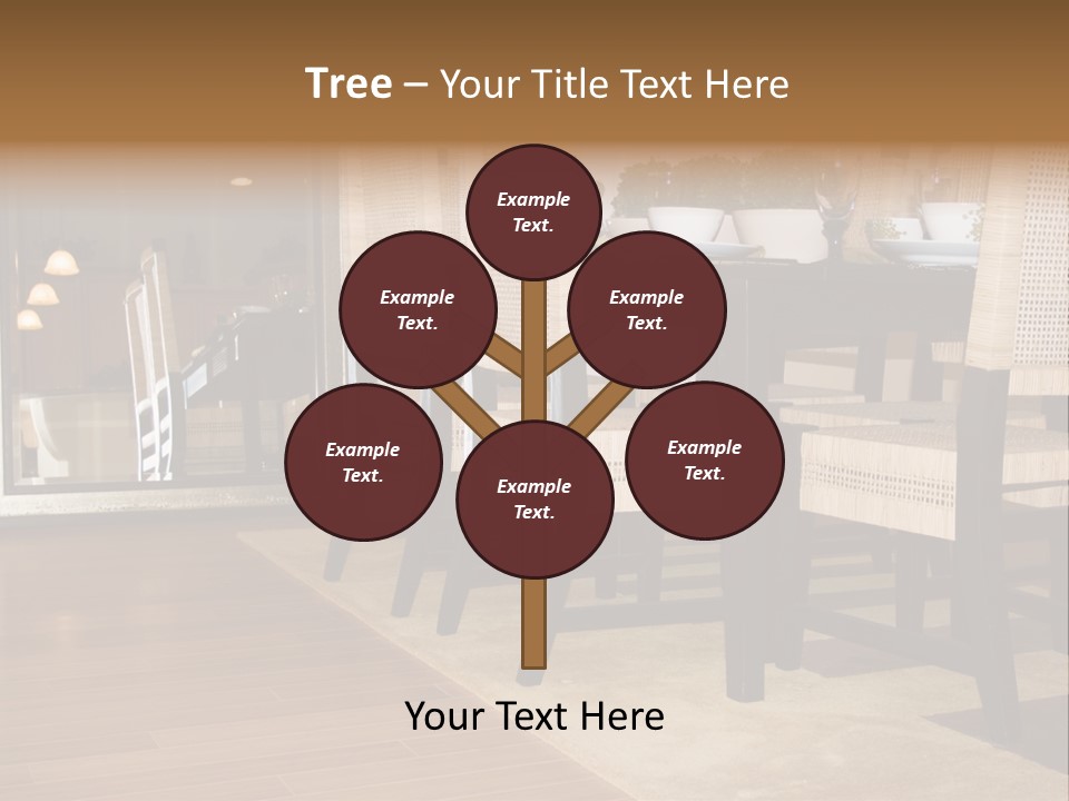A Dining Room Table With Chairs And Plates On It PowerPoint Template