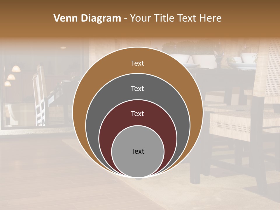 A Dining Room Table With Chairs And Plates On It PowerPoint Template