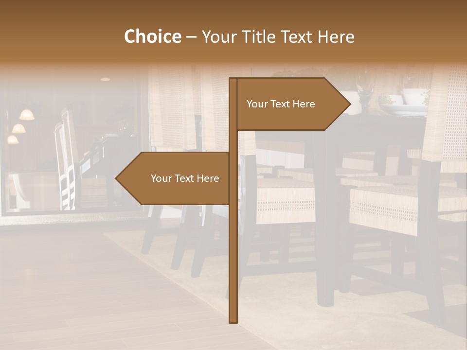 A Dining Room Table With Chairs And Plates On It PowerPoint Template