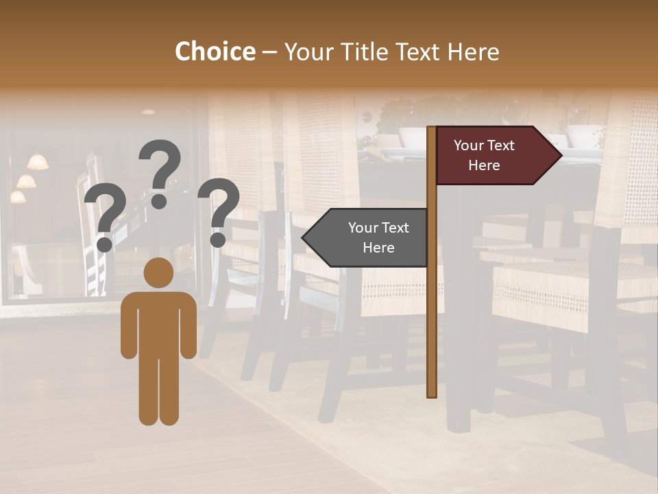 A Dining Room Table With Chairs And Plates On It PowerPoint Template
