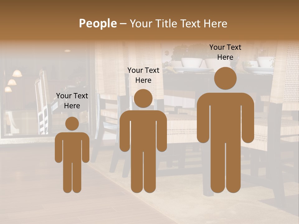 A Dining Room Table With Chairs And Plates On It PowerPoint Template