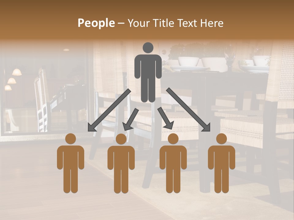 A Dining Room Table With Chairs And Plates On It PowerPoint Template