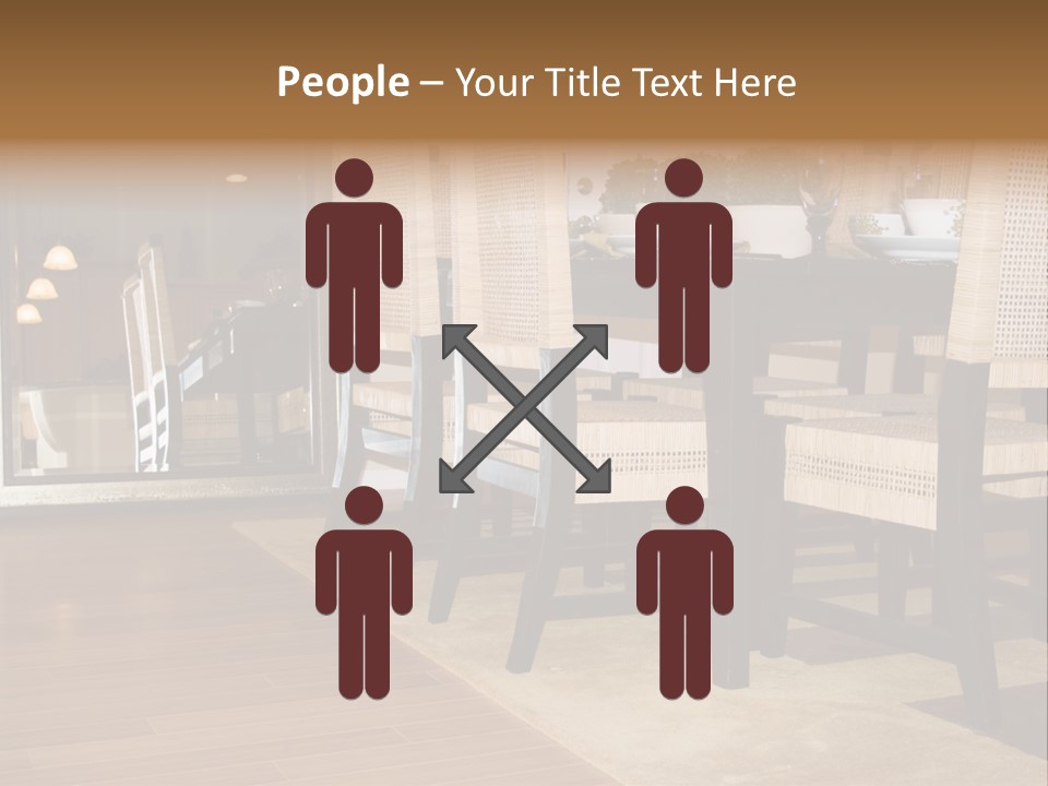A Dining Room Table With Chairs And Plates On It PowerPoint Template