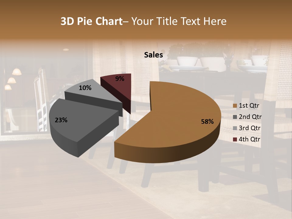 A Dining Room Table With Chairs And Plates On It PowerPoint Template