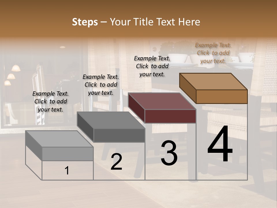 A Dining Room Table With Chairs And Plates On It PowerPoint Template