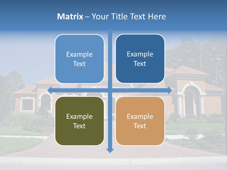 A House With A Driveway And Trees In Front Of It PowerPoint Template