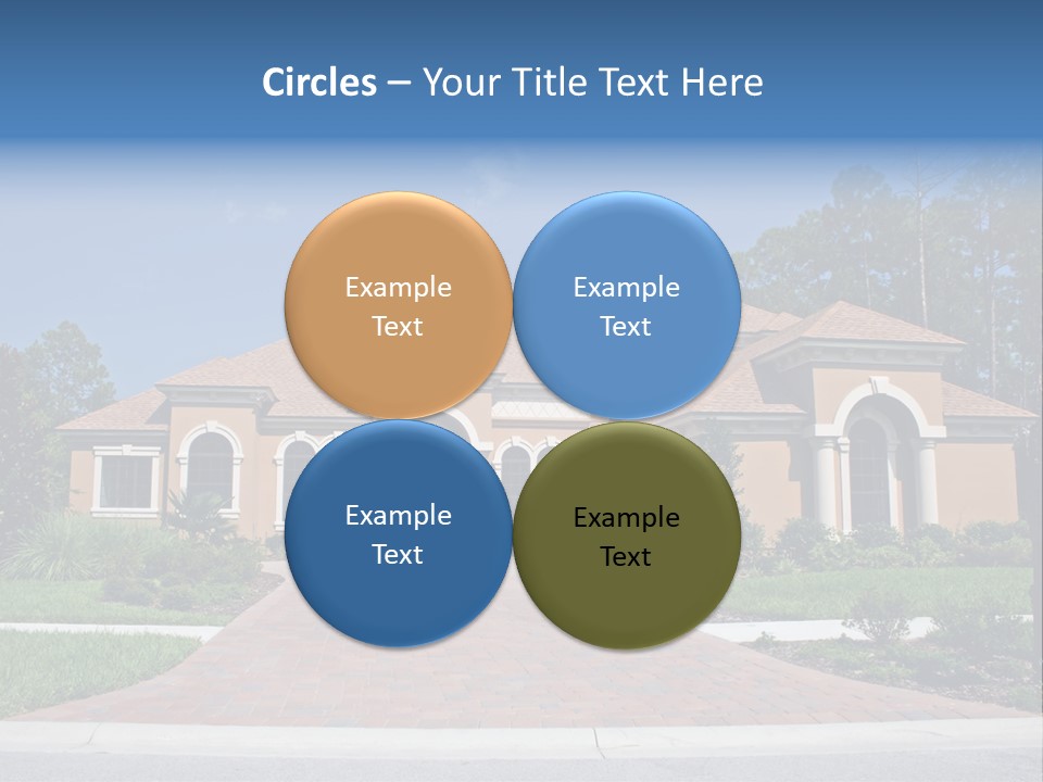 A House With A Driveway And Trees In Front Of It PowerPoint Template
