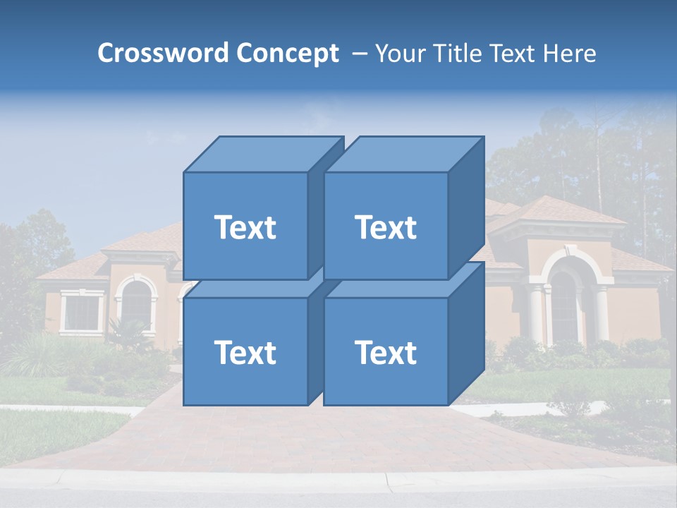 A House With A Driveway And Trees In Front Of It PowerPoint Template