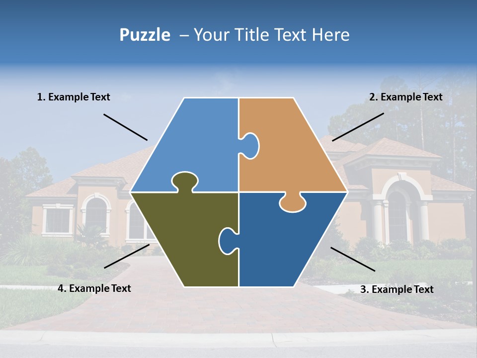 A House With A Driveway And Trees In Front Of It PowerPoint Template